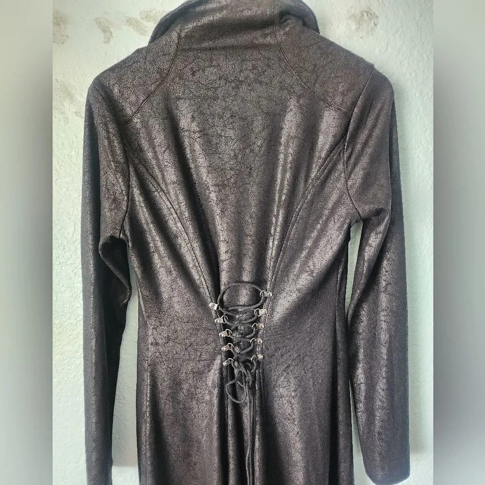 Punk Rave Gothic Vampire Dark Academia Stylish Black Dress Top Tunic - Picture 4 of 14